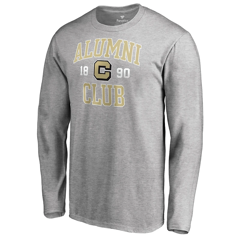Men's Heathered Gray Colorado Buffaloes C-Club Alumni Arch Long Sleeve T-Shirt