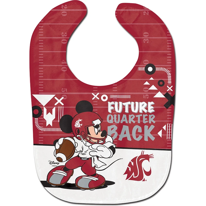 WinCraft Washington State Cougars Disney Mickey All Pro Baby Bib