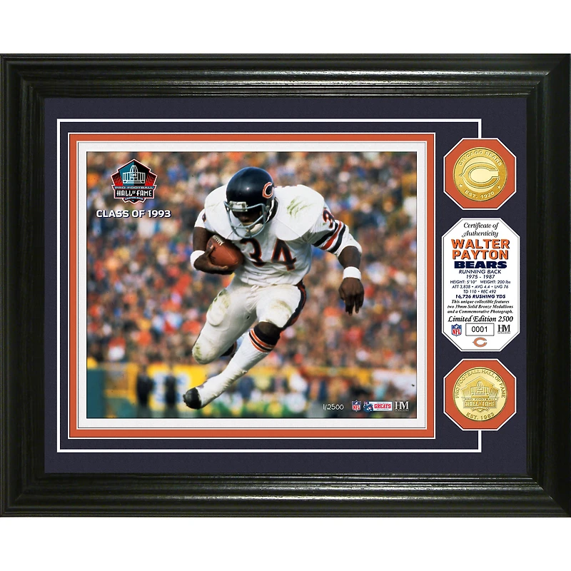 Highland Mint Walter Payton Chicago Bears Hall of Fame Induction Photomint