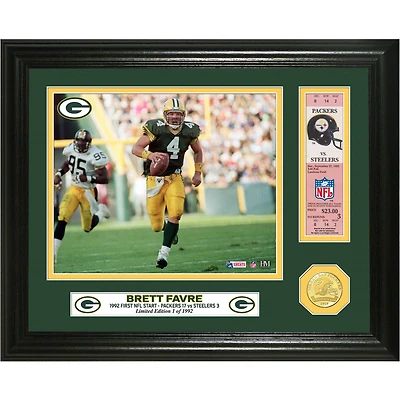Highland Mint Green Bay Packers Brett Favre Player Impact Photomint