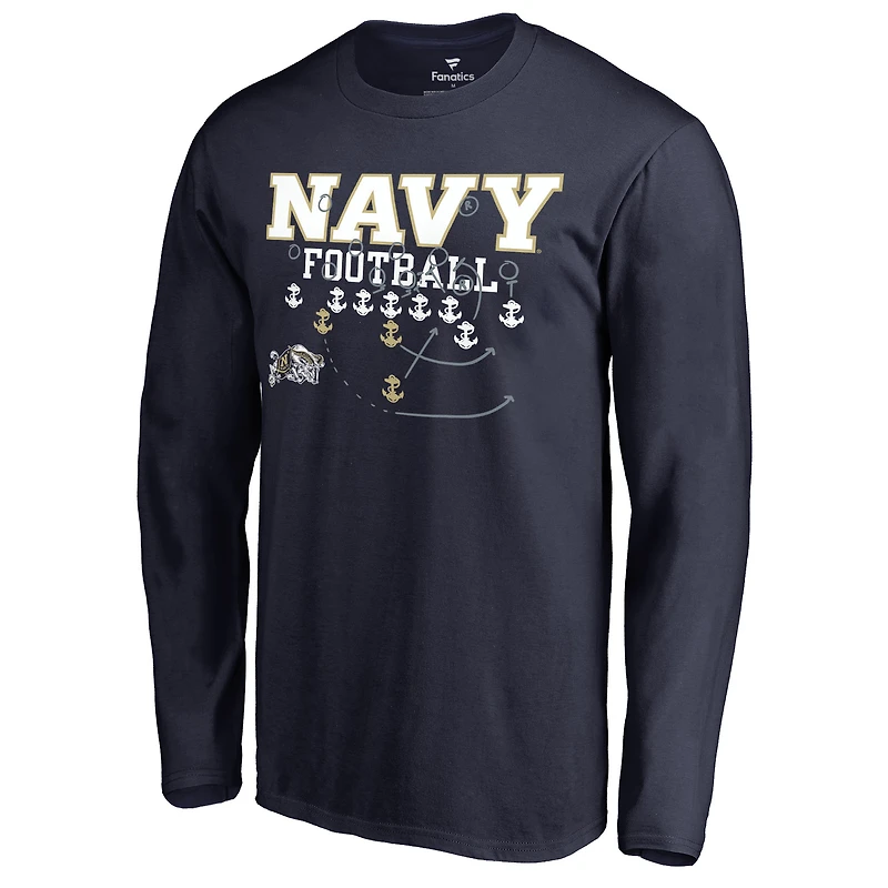Men's Navy Navy Midshipmen Hometown Collection Triple Option Long Sleeve T-Shirt