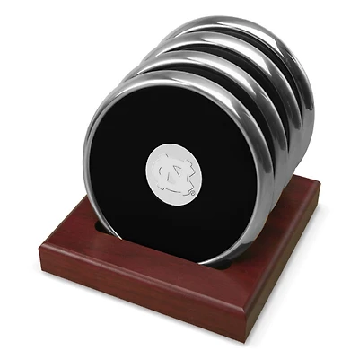 Silver North Carolina Tar Heels 4-Pack Coaster Set