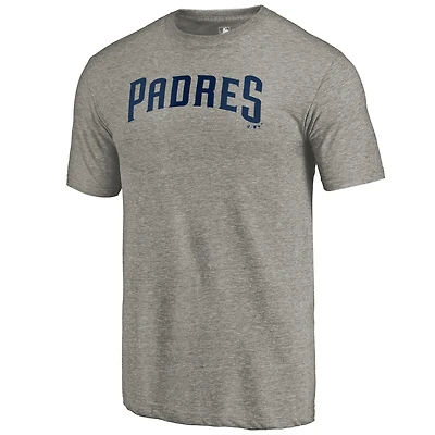 Men's Fanatics Gray San Diego Padres Team Wordmark Tri-Blend T-Shirt