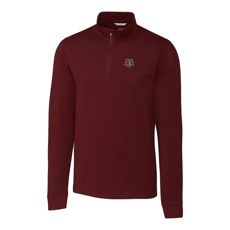 Men's Cutter & Buck Maroon Texas A&M Aggies Big & Tall Advantage Quarter-Zip Mock Neck Sweater
