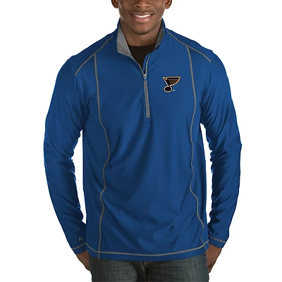Men's Antigua Royal St. Louis Blues Tempo Desert Dry Half-Zip Pullover Jacket