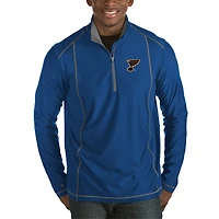 Men's Antigua Royal St. Louis Blues Tempo Desert Dry Half-Zip Pullover Jacket
