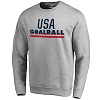 Men's Heathered Gray USA Goalball Team Base Pullover Sweatshirt