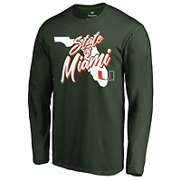 Men's Green Miami Hurricanes State of Miami Long Sleeve T-Shirt