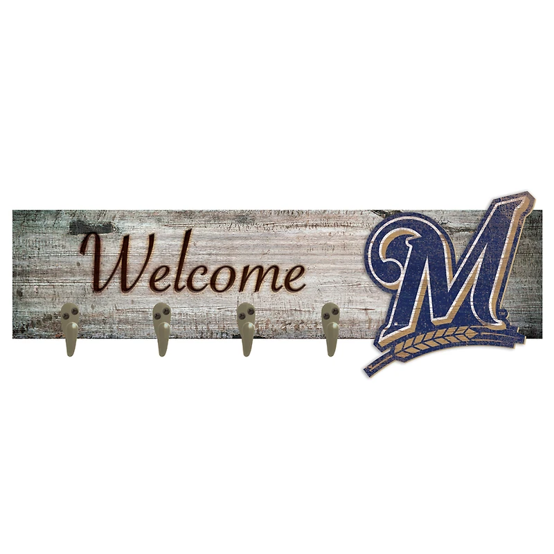 Milwaukee Brewers 24" x 6" Mounted Coat Hanger