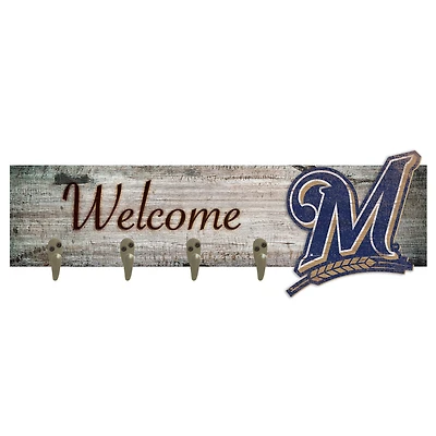 Milwaukee Brewers 24" x 6" Mounted Coat Hanger