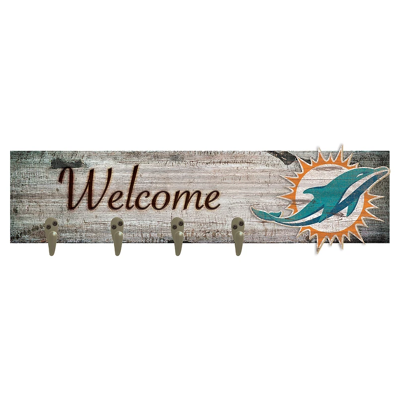 Miami Dolphins 24" x 6" Mounted Coat Hanger