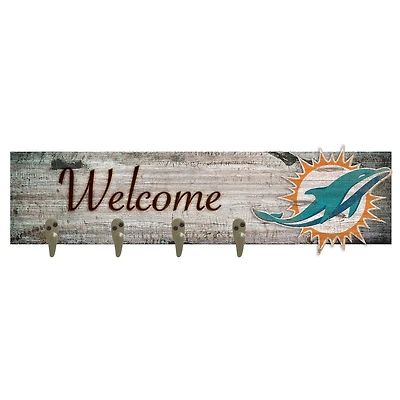 Miami Dolphins 24" x 6" Mounted Coat Hanger