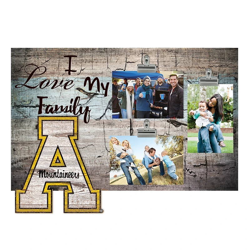 Appalachian State Mountaineers 11" x 19" I Love My Family Clip Photo Frame