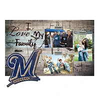 Milwaukee Brewers 11" x 19" I Love My Family Clip Photo Frame