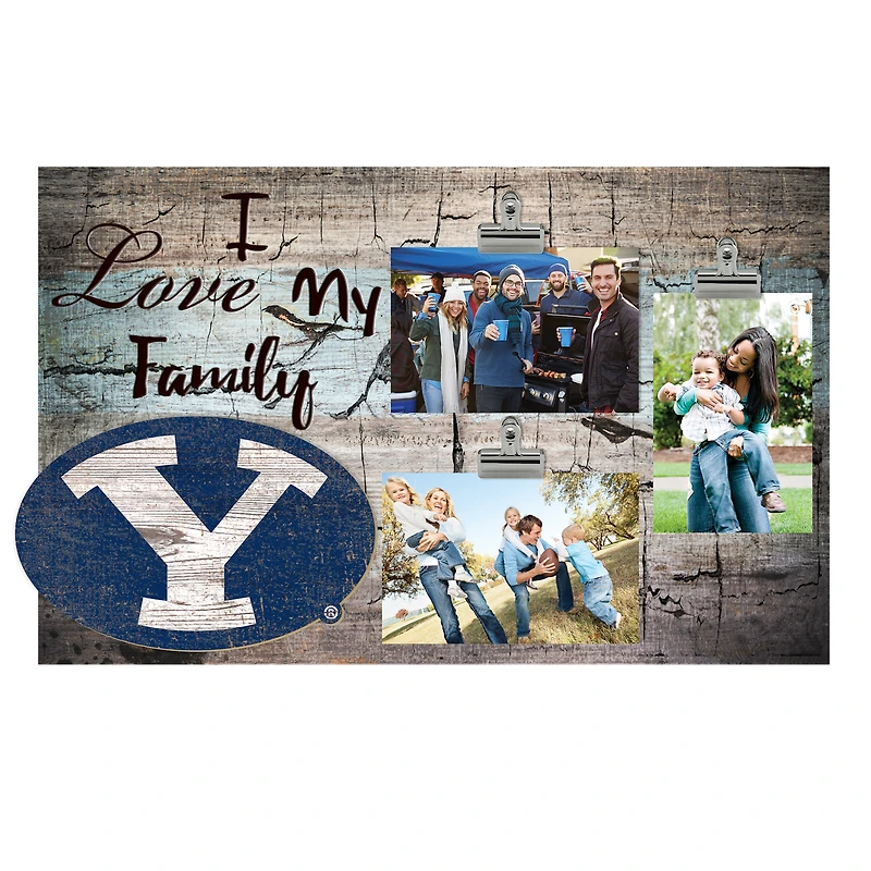 BYU Cougars 11" x 19" I Love My Family Clip Photo Frame
