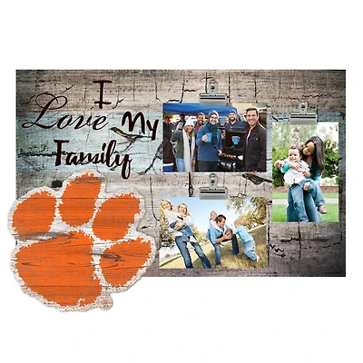 Clemson Tigers 11" x 19" I Love My Family Clip Photo Frame