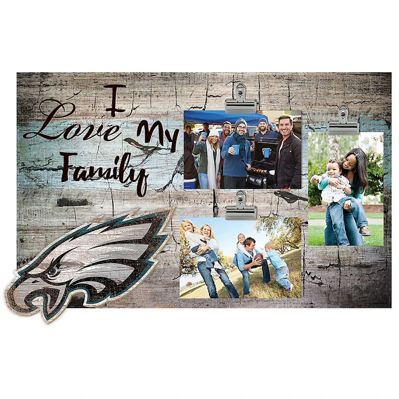 Philadelphia Eagles 11" x 19" I Love My Family Clip Photo Frame