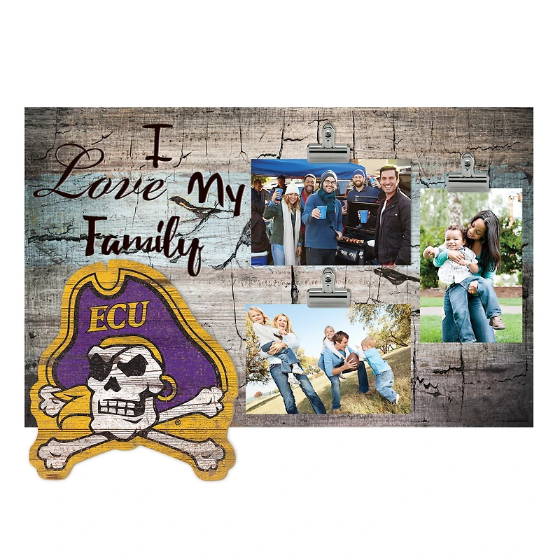 ECU Pirates 11" x 19" I Love My Family Clip Photo Frame