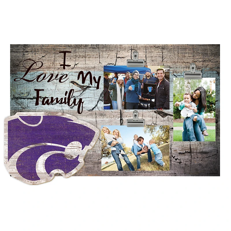 Kansas State Wildcats 11" x 19" I Love My Family Clip Photo Frame