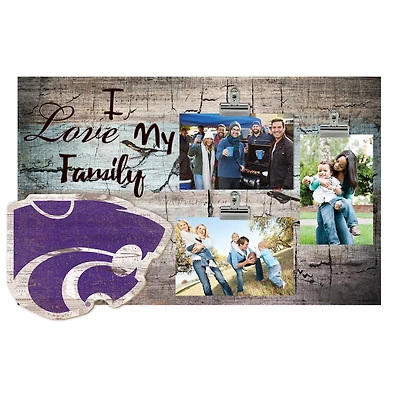 Kansas State Wildcats 11" x 19" I Love My Family Clip Photo Frame