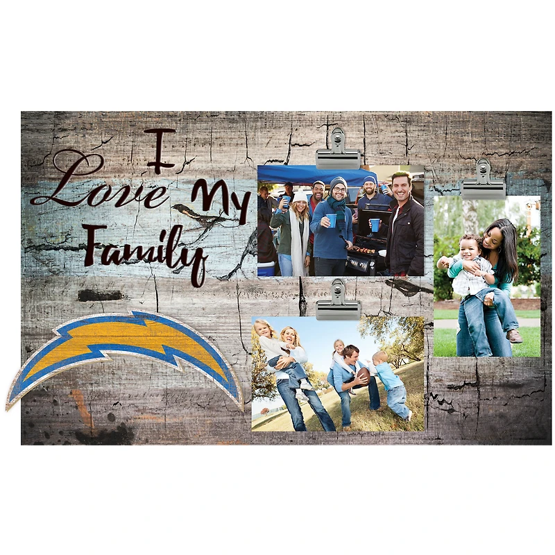 Los Angeles Chargers 11" x 19" I Love My Family Clip Photo Frame