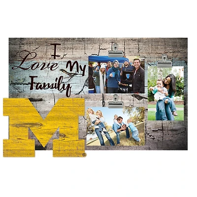 Michigan Wolverines 11" x 19" I Love My Family Clip Photo Frame