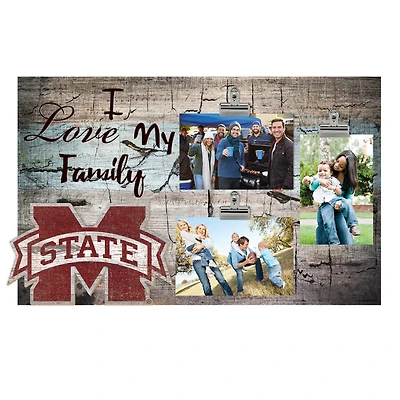 Mississippi State Bulldogs 11" x 19" I Love My Family Clip Photo Frame