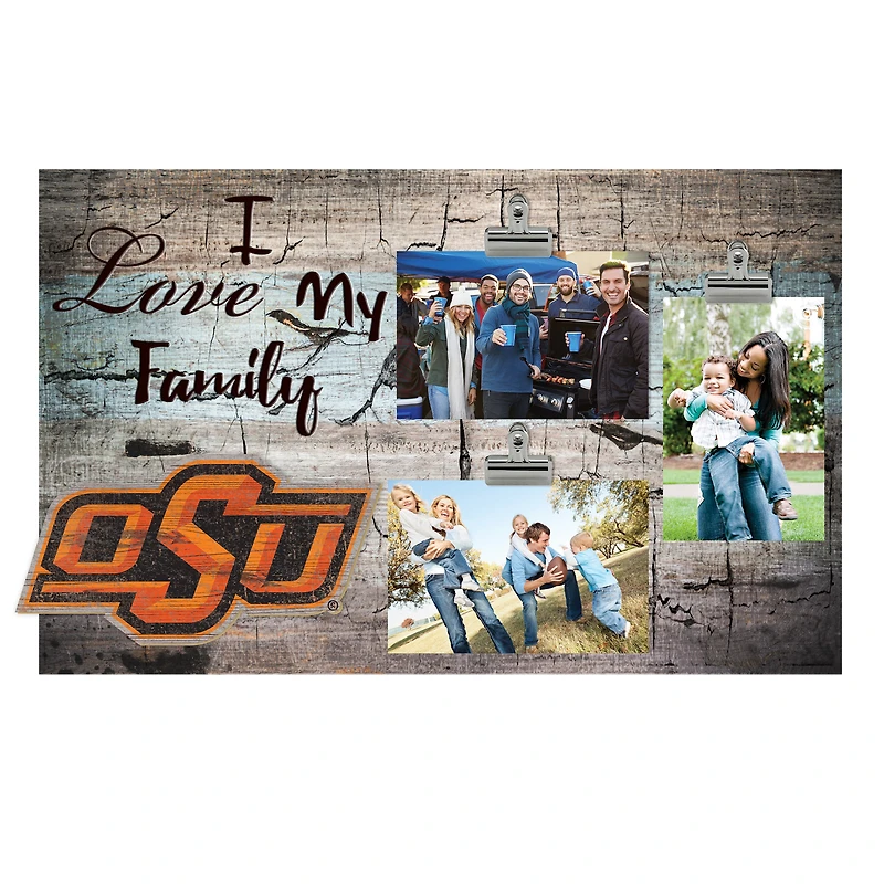 Oklahoma State Cowboys 11" x 19" I Love My Family Clip Photo Frame