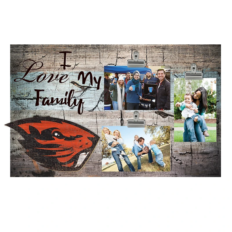 Oregon State Beavers 11" x 19" I Love My Family Clip Photo Frame