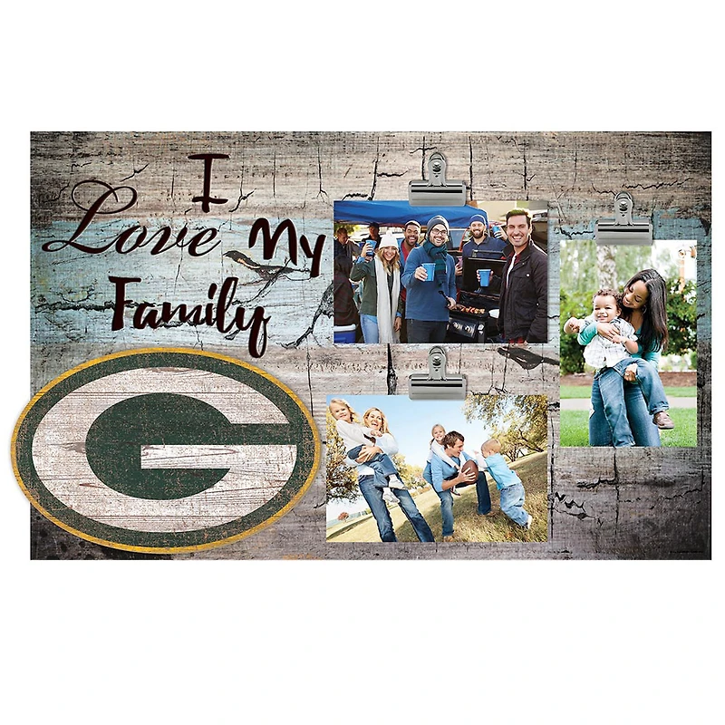 Green Bay Packers 11" x 19" I Love My Family Clip Photo Frame