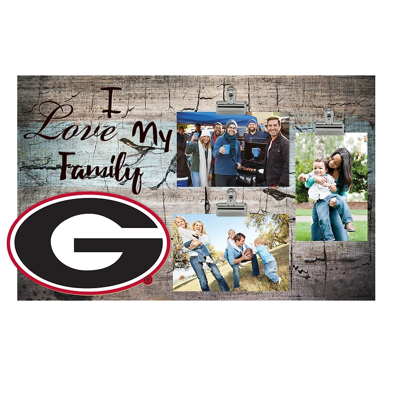 Georgia Bulldogs 11" x 19" I Love My Family Clip Photo Frame