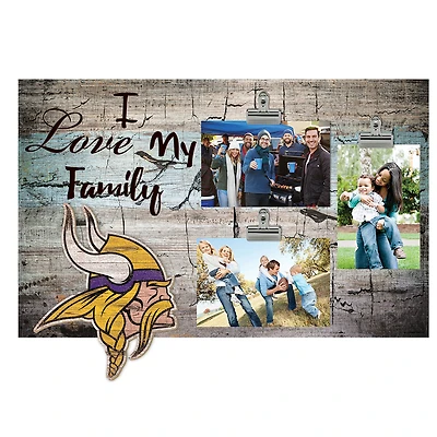 Minnesota Vikings 11" x 19" I Love My Family Clip Photo Frame