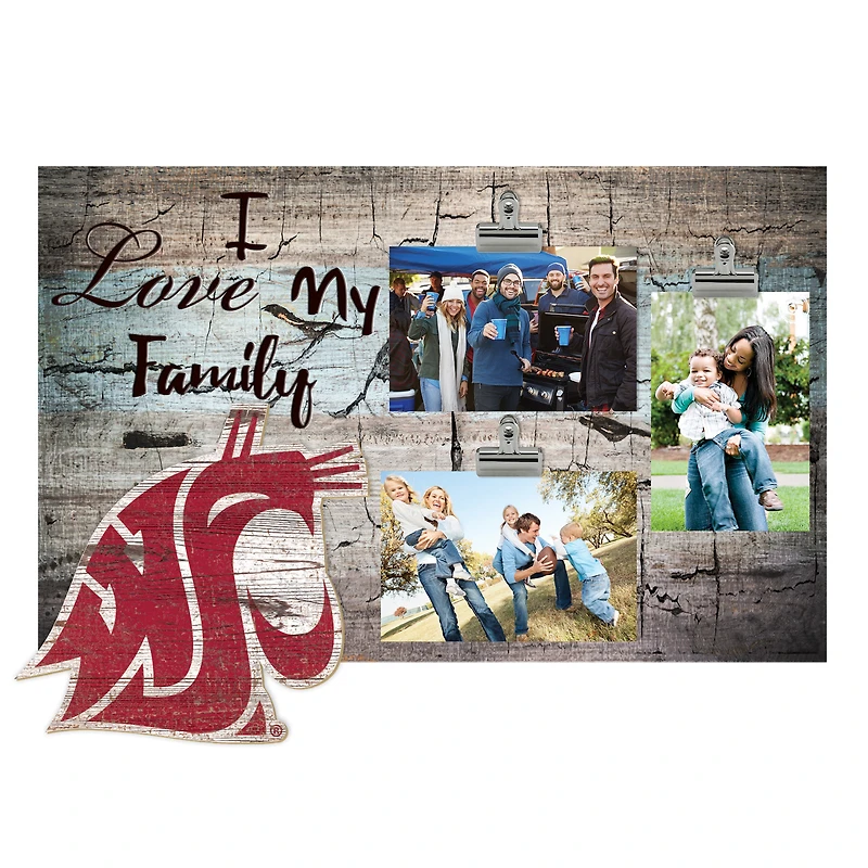 Washington State Cougars 11" x 19" I Love My Family Clip Photo Frame
