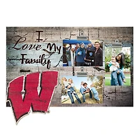 Wisconsin Badgers 11" x 19" I Love My Family Clip Photo Frame