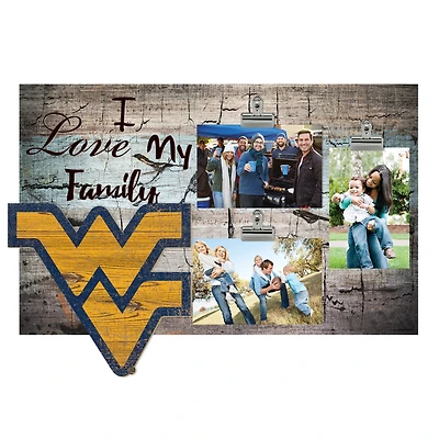 West Virginia Mountaineers 11" x 19" I Love My Family Clip Photo Frame