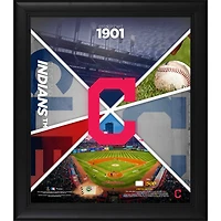 Cleveland Indians Framed 15" x 17" Team Impact Collage with a Piece of Game-Used Baseball - Limited Edition of 500