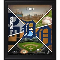 Detroit Tigers Framed 15" x 17" Team Impact Collage with a Piece of Game-Used Baseball - Limited Edition of 500