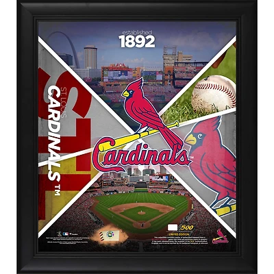 St. Louis Cardinals Framed 15" x 17" Team Impact Collage with a Piece of Game-Used Baseball - Limited Edition of 500