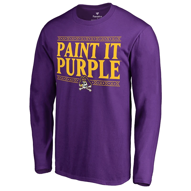 Men's Purple ECU Pirates Paint It Purple Long Sleeve T-Shirt