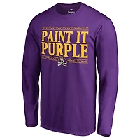 Men's Purple ECU Pirates Paint It Purple Long Sleeve T-Shirt