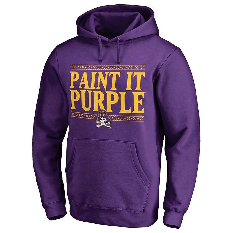 Men's Purple ECU Pirates Paint It Purple Pullover Hoodie