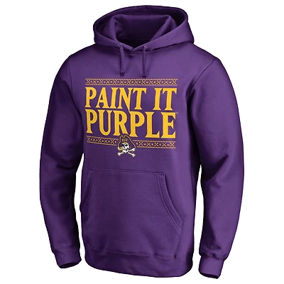 Men's Purple ECU Pirates Paint It Purple Pullover Hoodie