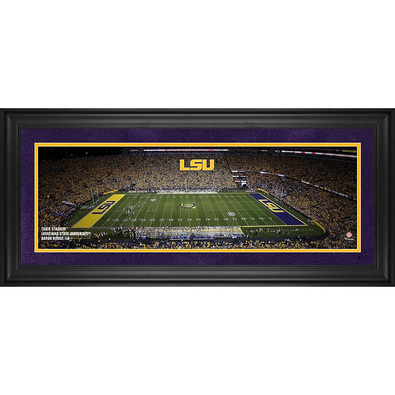 LSU Tigers Framed 10" x 30" Tiger Stadium Panoramic Photograph