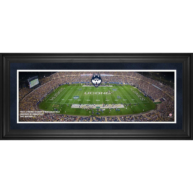 UConn Huskies Framed 10" x 30" Pratt & Whitney Stadium at Rentschler Field Panoramic Photograph