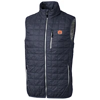 Men's Cutter & Buck Anthracite Auburn Tigers Big & Tall Full-Zip Collegiate Rainier Vest