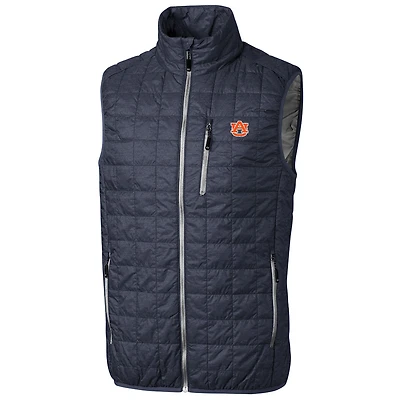 Men's Cutter & Buck Anthracite Auburn Tigers Big & Tall Full-Zip Collegiate Rainier Vest