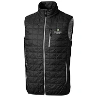 Men's Cutter & Buck Black Colorado State Rams Big & Tall Full-Zip Collegiate Rainier Vest