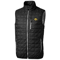 Men's Cutter & Buck Black Iowa Hawkeyes Big & Tall Full-Zip Collegiate Rainier Vest