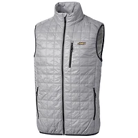 Men's Cutter & Buck Gray James Madison Dukes Big & Tall Full-Zip Collegiate Rainier Vest