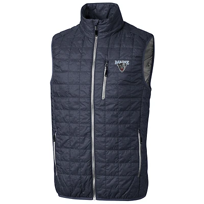 Men's Cutter & Buck Anthracite Maine Black Bears Big & Tall Full-Zip Collegiate Rainier Vest